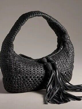 Dolce Vita "Zenia" Woven Leather Tassel Handbag - NEW
